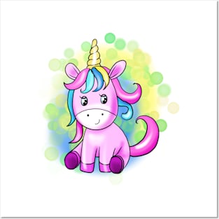 unicorns in cartoon style Posters and Art